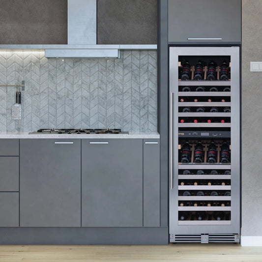 Nantes  160-Bottle Stainless Steel Wine Fridge - 29"