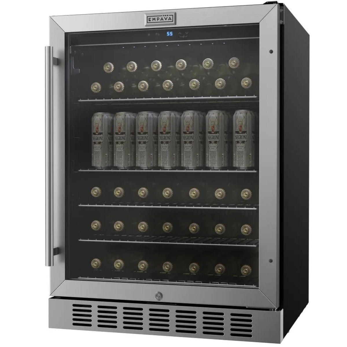 Empava 24 inch 140 Cans Beverage Cooler Refrigerator EMPV-BR06S display