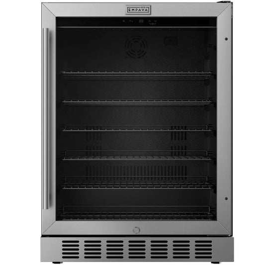 Empava 24 inch 140 Cans Beverage Cooler Refrigerator EMPV-BR06S front