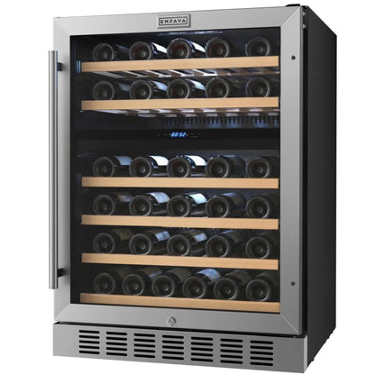 Empava 24 inch 46 Bottle Dual Zone WC12D Wine Cooler Refrigerator Display