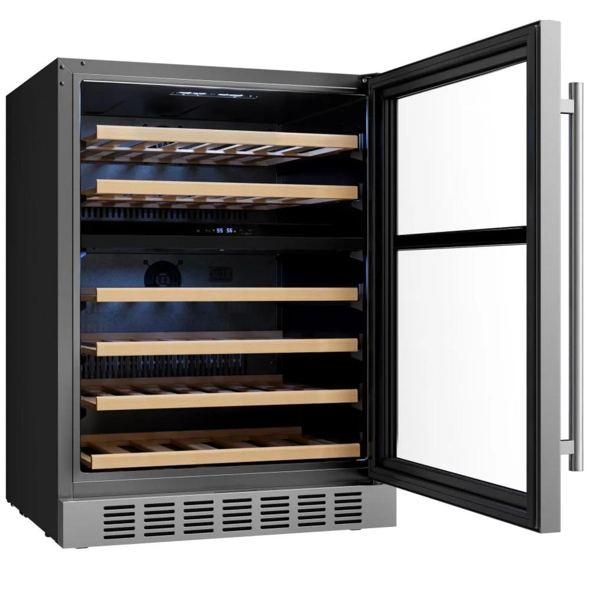 Empava 24 inch 46 Bottle Dual Zone WC12D Wine Cooler Refrigerator Interior