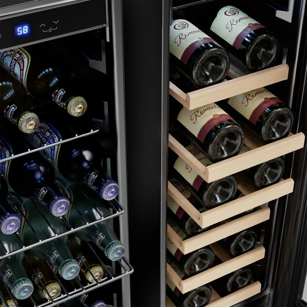 Empava 24 inch Dual Zone Wine & Beverage Cooler Refrigerator BR07D Display