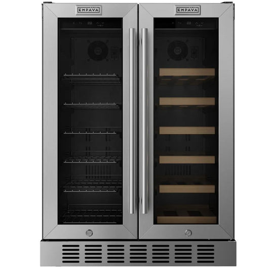 Empava 24 inch Dual Zone Wine & Beverage Cooler Refrigerator BR07D Front