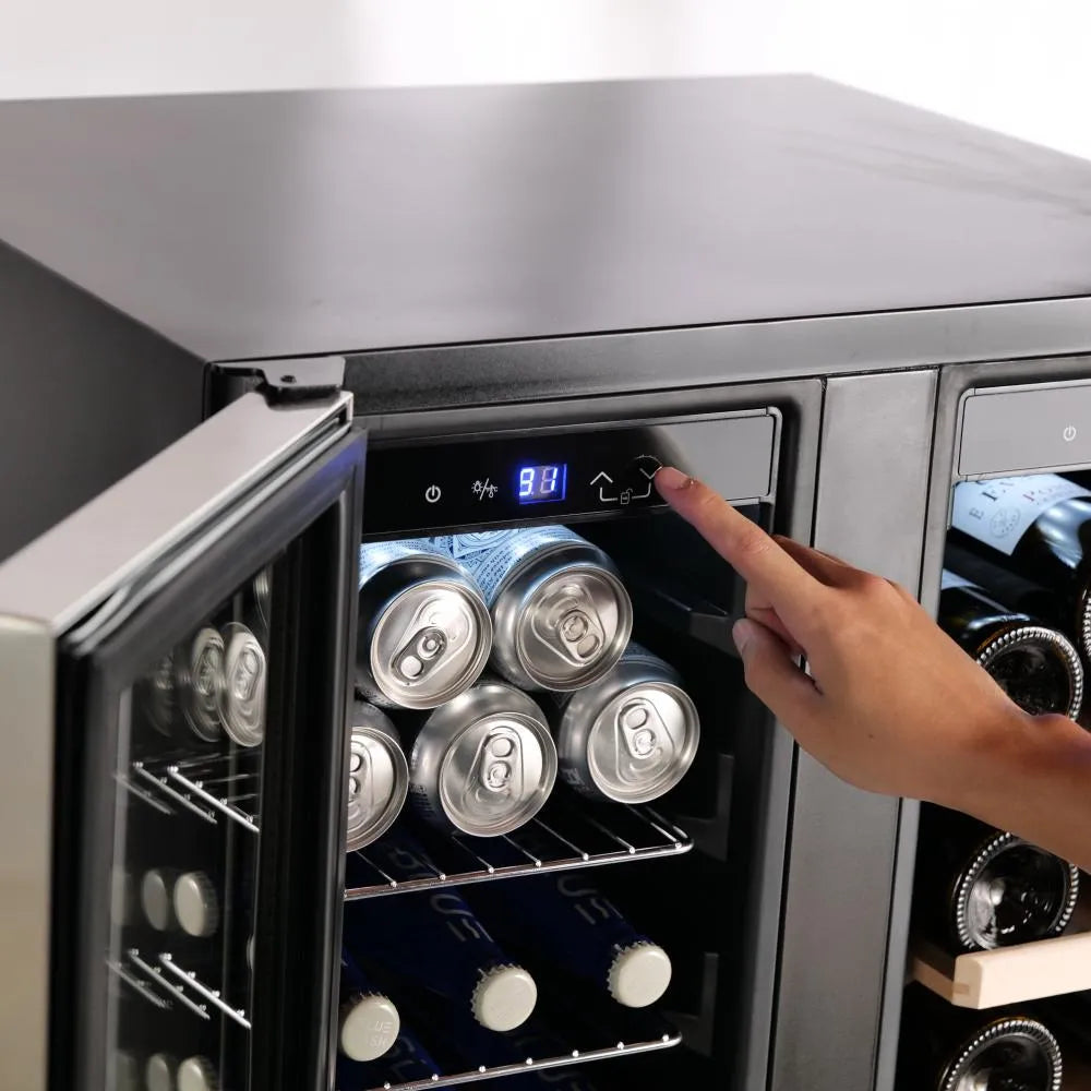 Empava 24 inch Dual Zone Wine & Beverage Cooler Refrigerator BR07D control panel