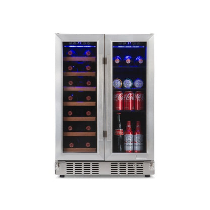 Florence Dual Zone 24” Wine & Beverage Cooler with French Doors