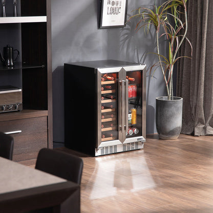 Florence Dual Zone 24” Wine & Beverage Cooler with French Doors