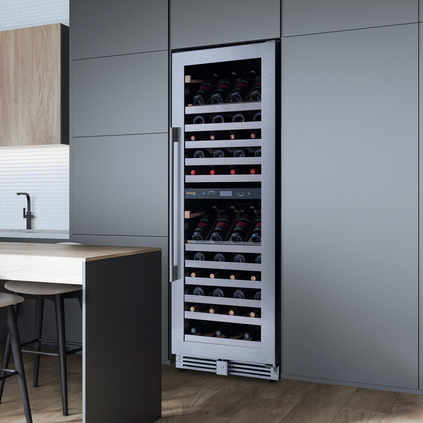 Nantes  160-Bottle Stainless Steel Wine Fridge - 29"