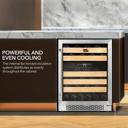 Whynter 24" BWR-462DZ 46 Bottle Dual Zone Wine Cooler Refrigerator powerful even cooling