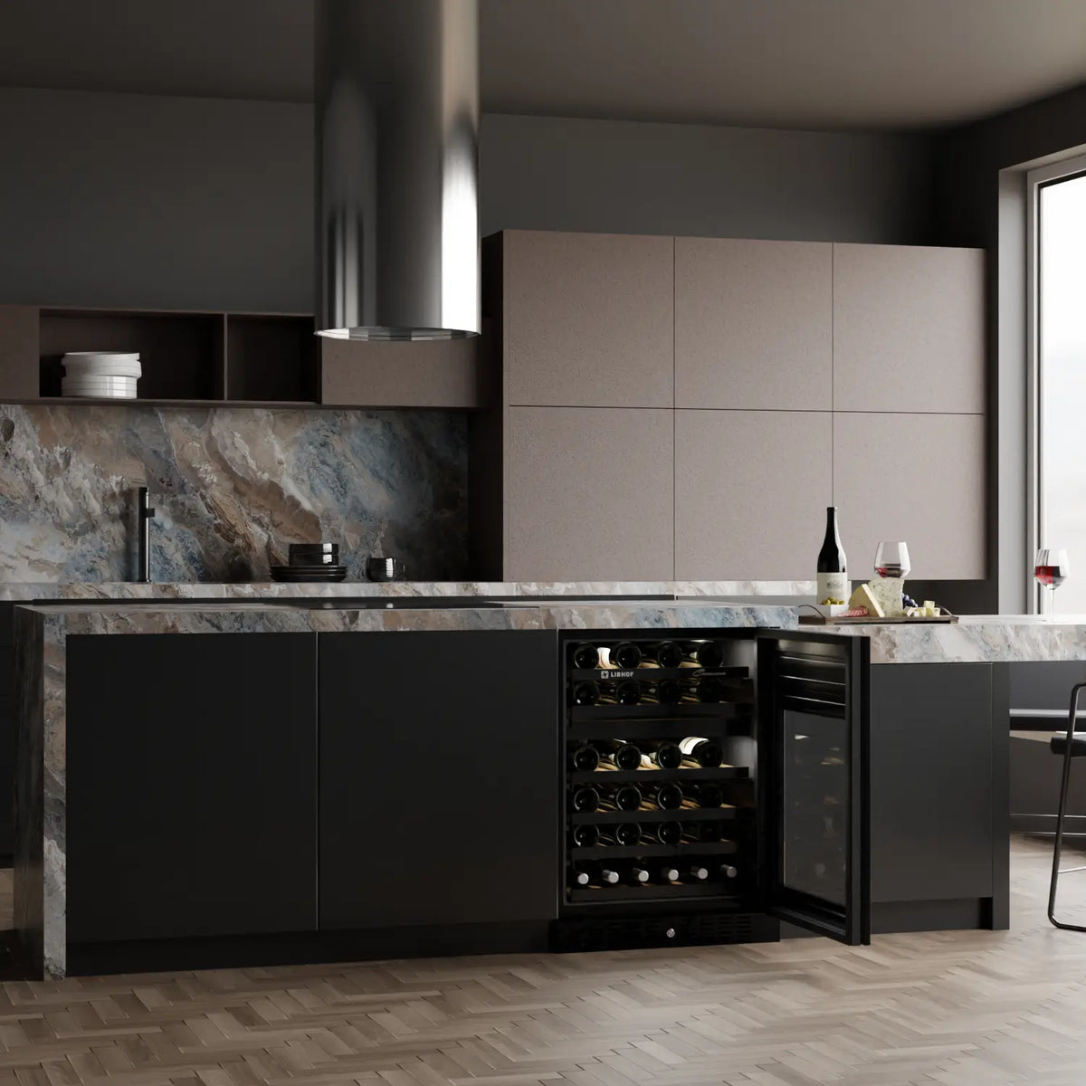 black wine cooler fridge