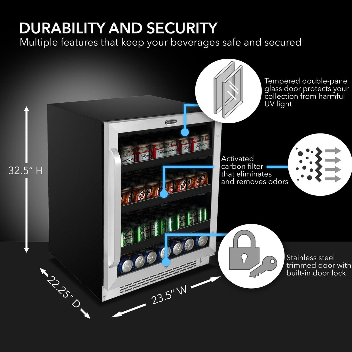 whynter-BBR-148SB-182-can-Beverage-Refrigerator-Durability-Security