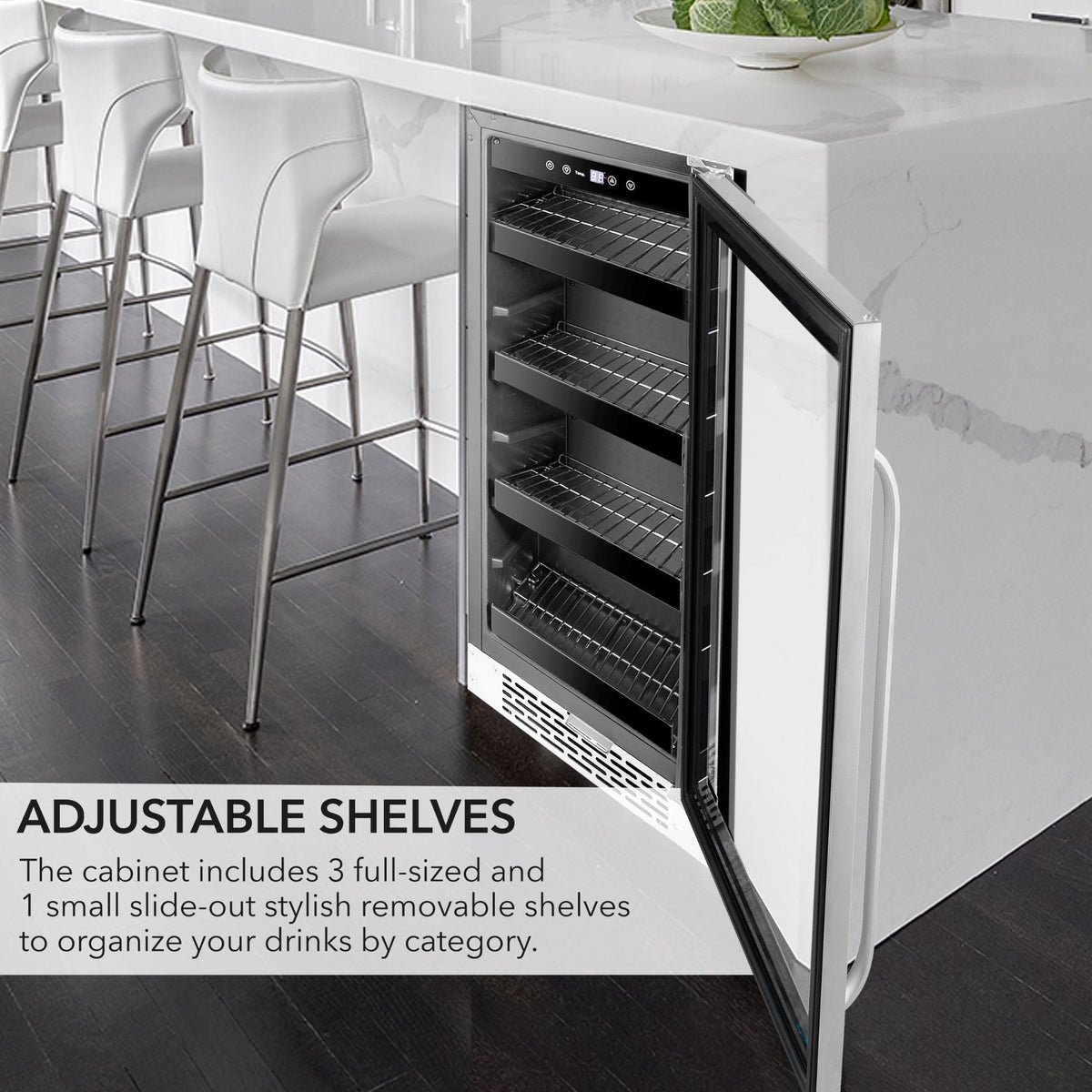 whynter-BBR-838SB-112-can-Beverage-cooler-Refrigerator-with adjustable shelves.