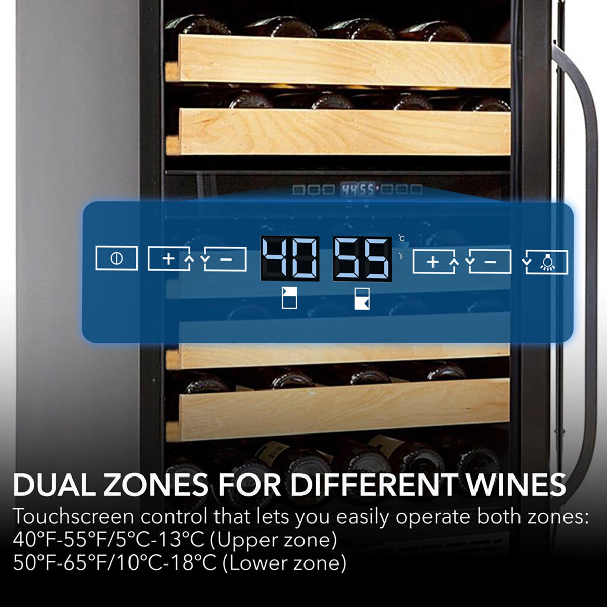 Whynter 24" BWR-462DZ 46 Bottle Dual Zone for different wines