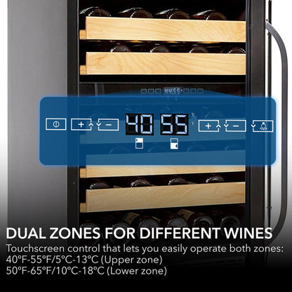 Whynter 24" BWR-462DZ 46 Bottle Dual Zone for different wines